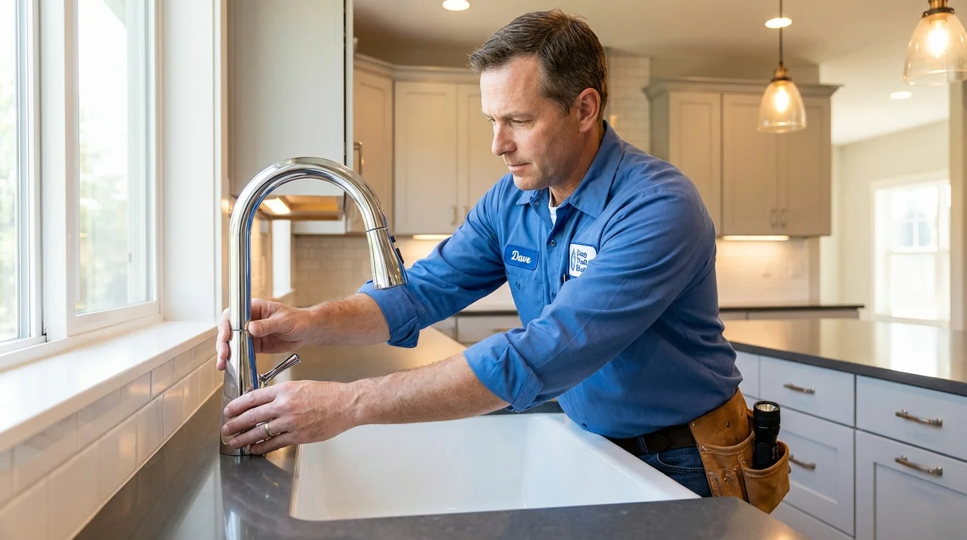 Kitchen faucet installation by Johns Plumbing LLC in Elmendorf